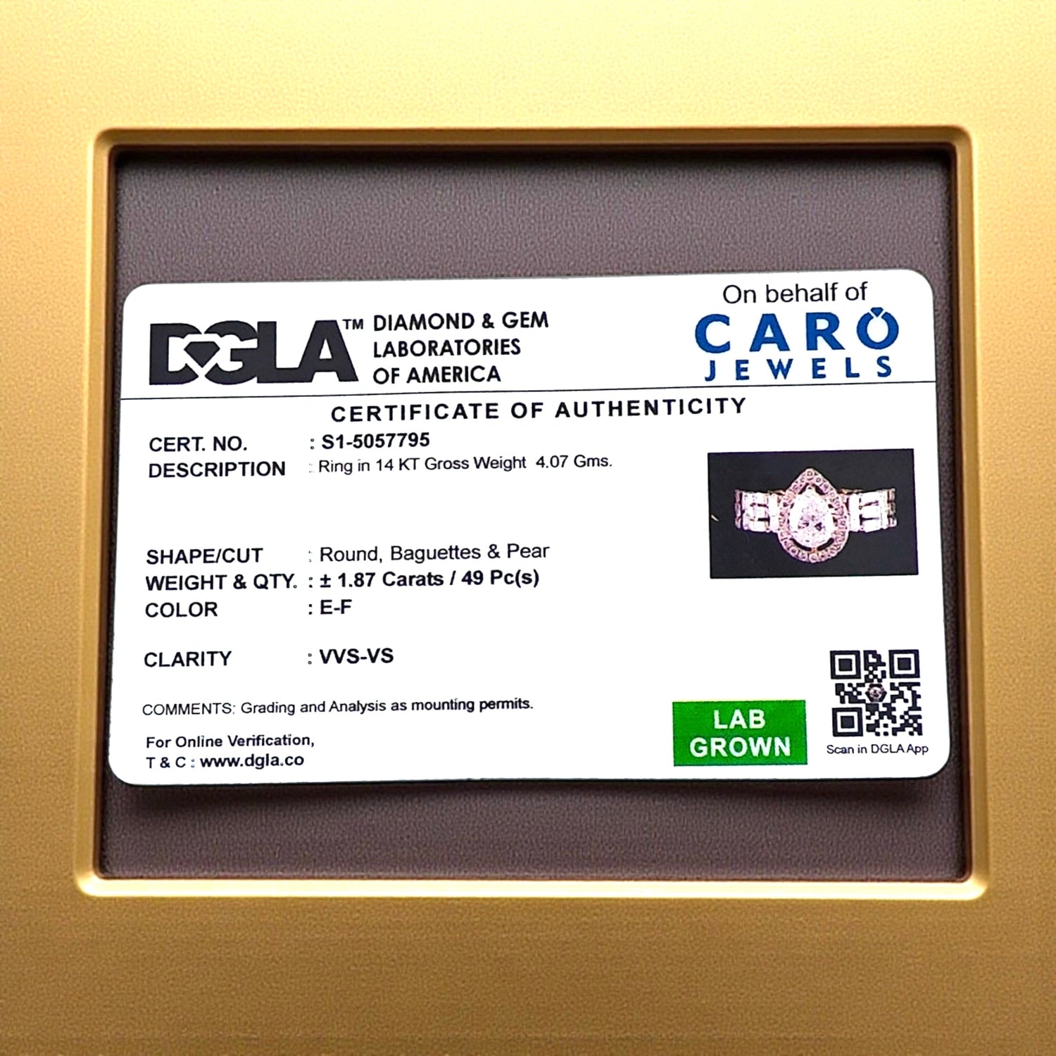 Are lab grown diamonds certified?